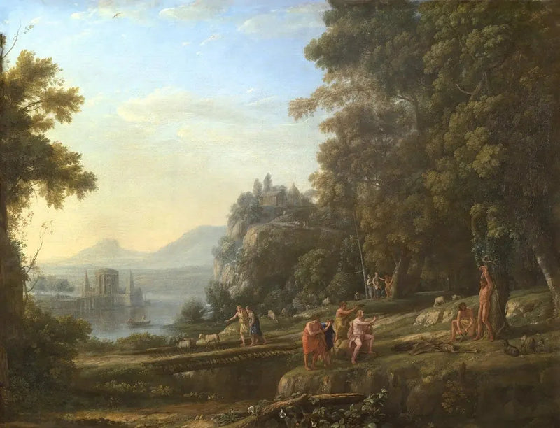 Maisema Apollon ja Marsyas kanssa - Claude Lorrain
