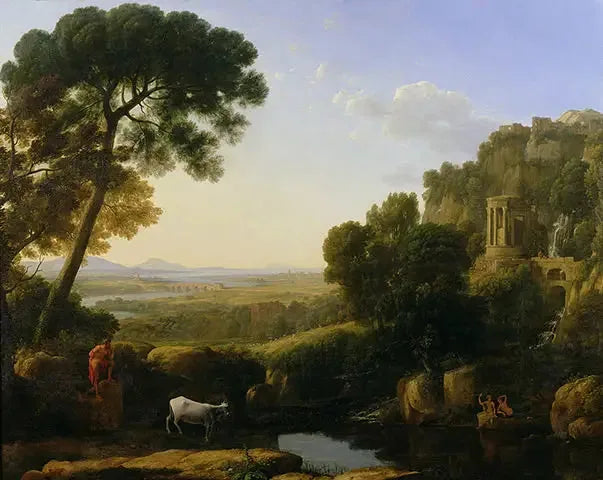 Maisemakuva Arguksen vartioimana Io:n kanssa - Claude Lorrain