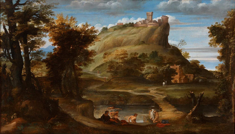 Maisemakuva uimareilla - Domenichino