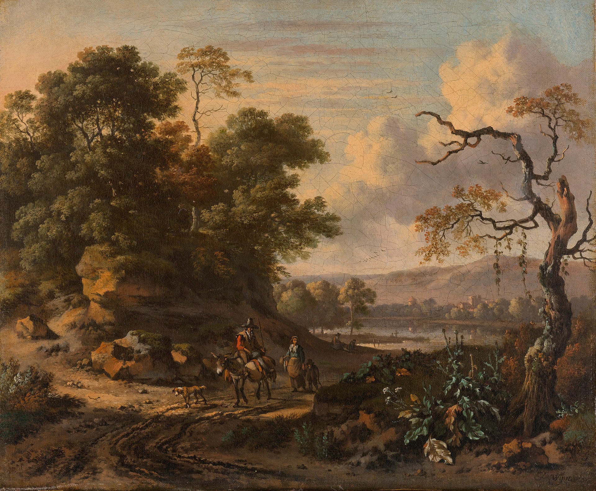 Paysage avec cavalier d'âne - Jan Wijnants