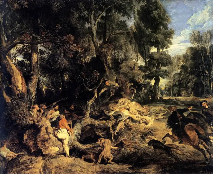 Maisemakuva metsästysvillistä - Peter Paul Rubens