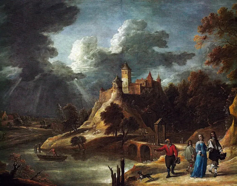 Maisemakuva linnalla - David Teniers nuorempi