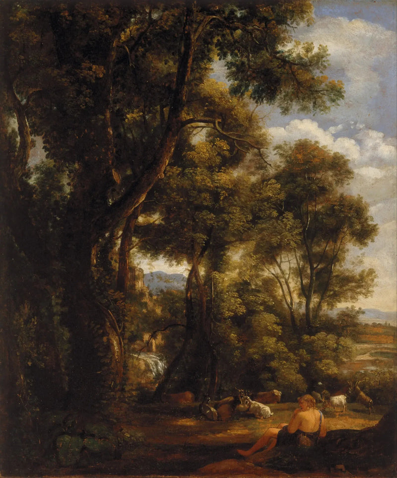 Maisemakuva vuohimiehen ja vuohien kanssa (Claude'n mukaan) - John Constable