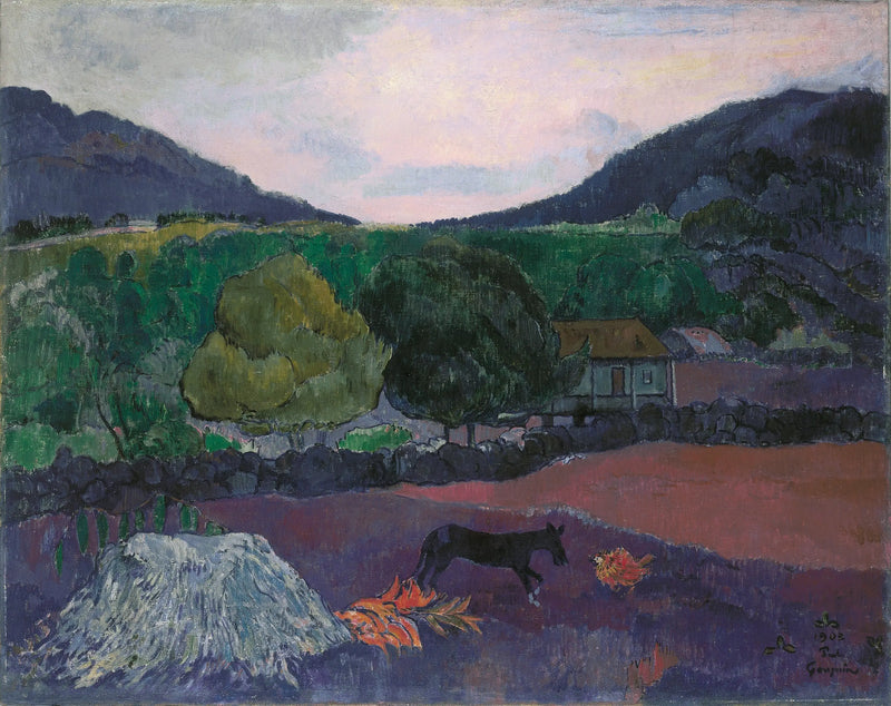 Maisema koiran kanssa - Paul Gauguin