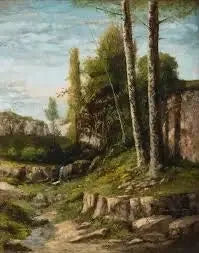 Kaksoispuutarhamaisema - Gustave Courbet