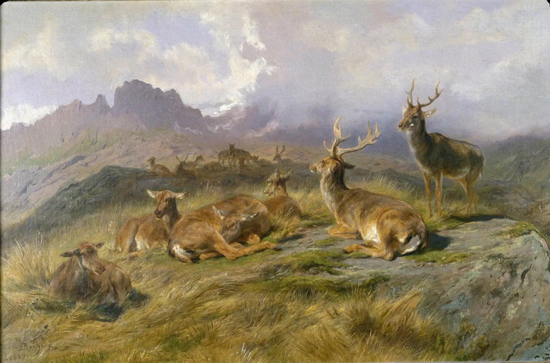 Maisemakuva metsästäjien kanssa - Rosa Bonheur