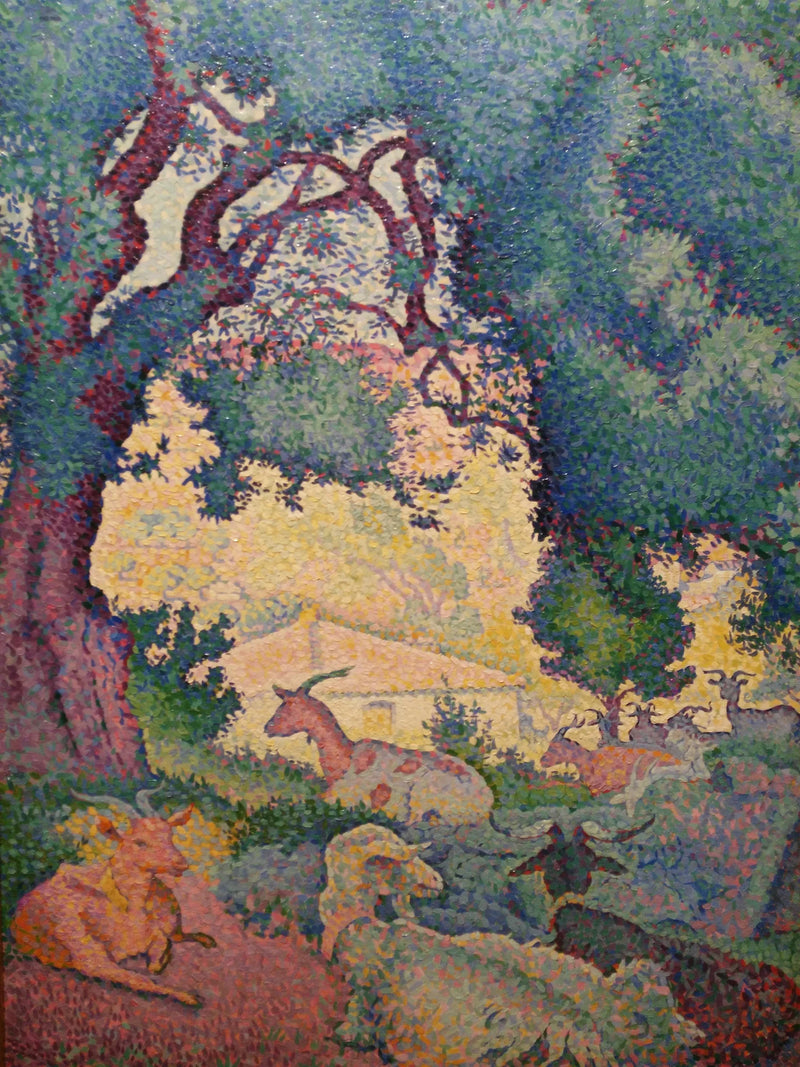 Maisemakuva vuohien kanssa - Henri-Edmond Cross