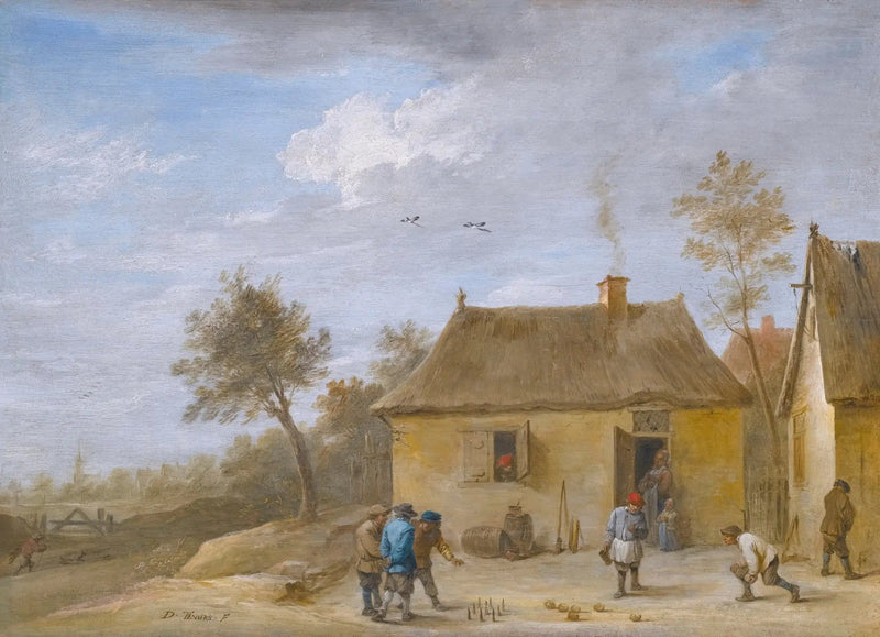Maisemakuva keilailijoiden kanssa - David Teniers nuorempi