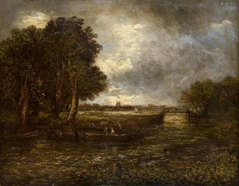 Maisema jokilaivoin rannalla - John Constable