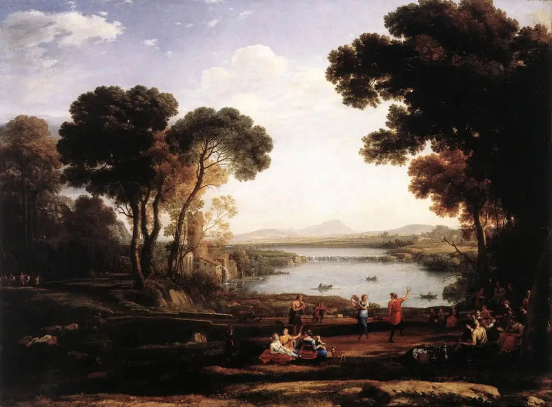 Maisema tanssivien hahmojen kanssa (Le Moulin) - Claude Lorrain
