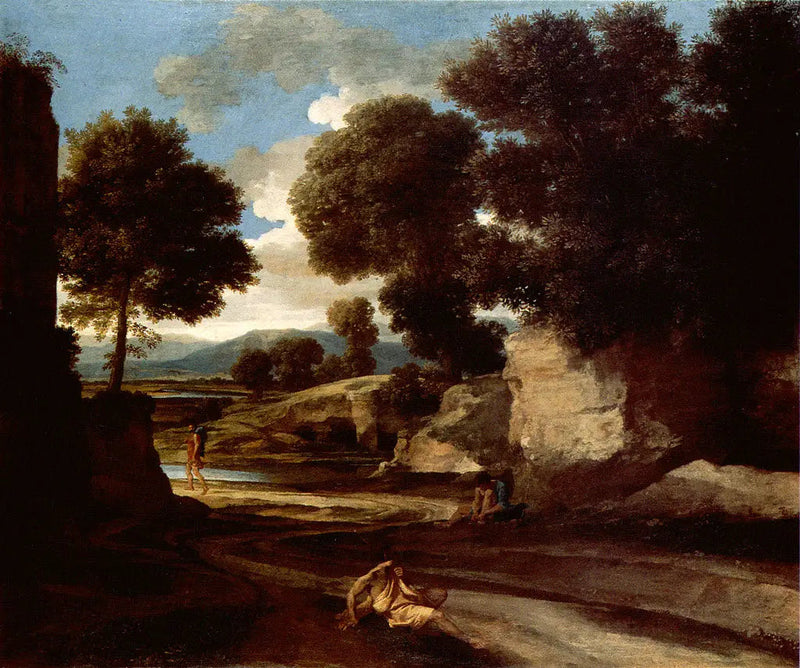 Maisema matkailijoiden levossa - Nicolas Poussin