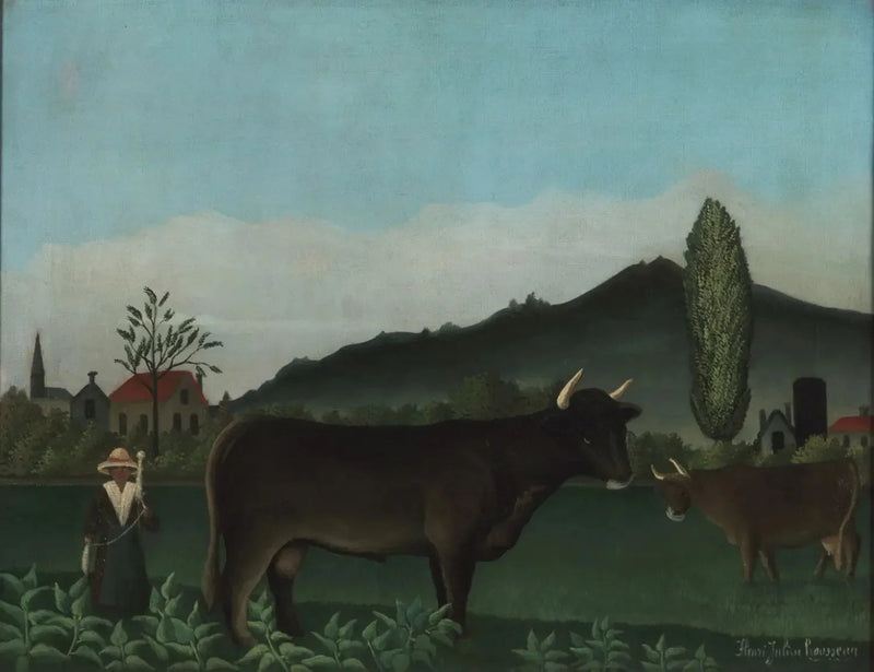 Maisemakuva karjan kanssa - Henri Rousseau