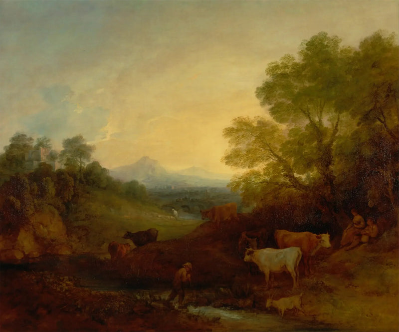 Maisemakuva karjan kanssa - Thomas Gainsborough