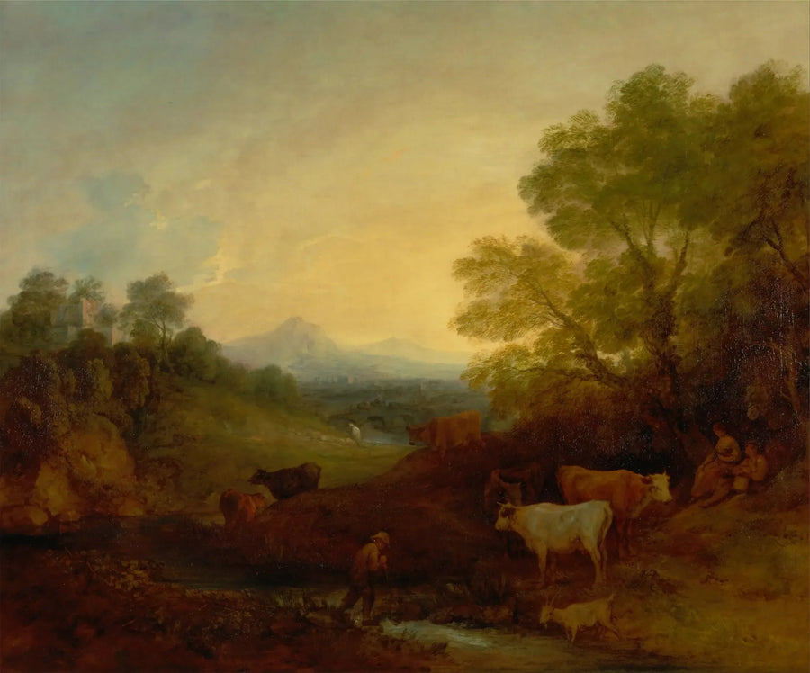 Maisemakuva karjan kanssa - Thomas Gainsborough