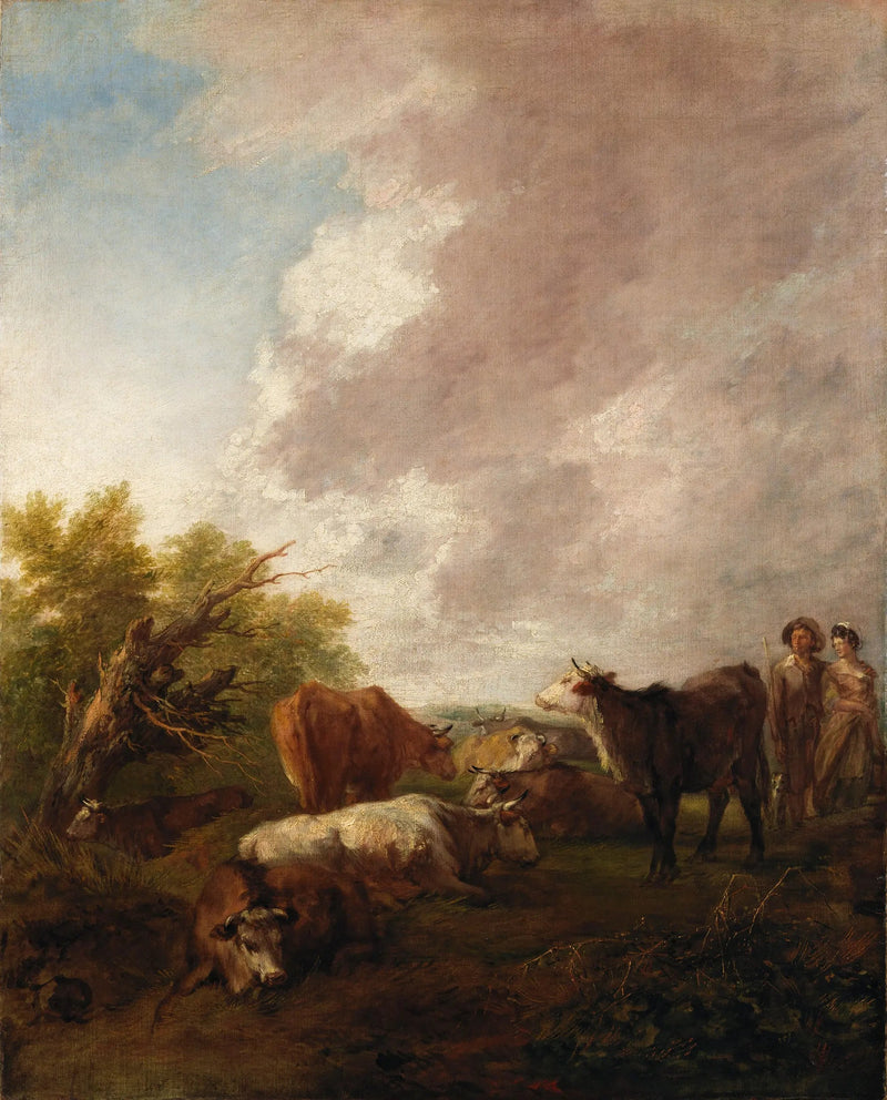 Maisemakuva karjan kanssa - Thomas Gainsborough