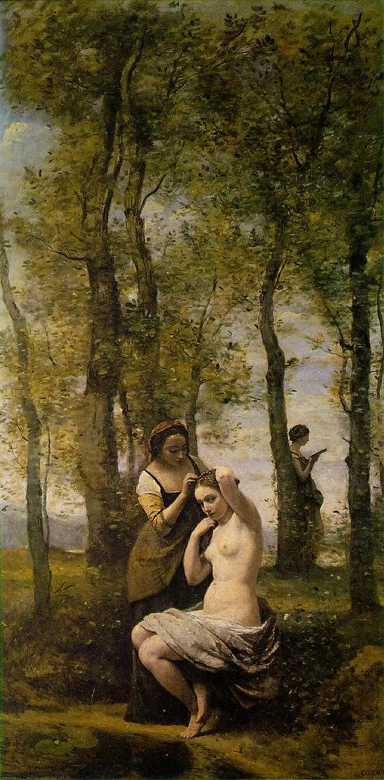 Maisemakuva figuurien kanssa - Jean-Baptiste Camille Corot