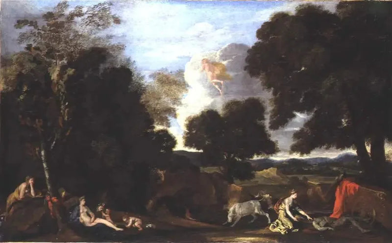 Maisema Junonin ja Arguksen kanssa - Nicolas Poussin