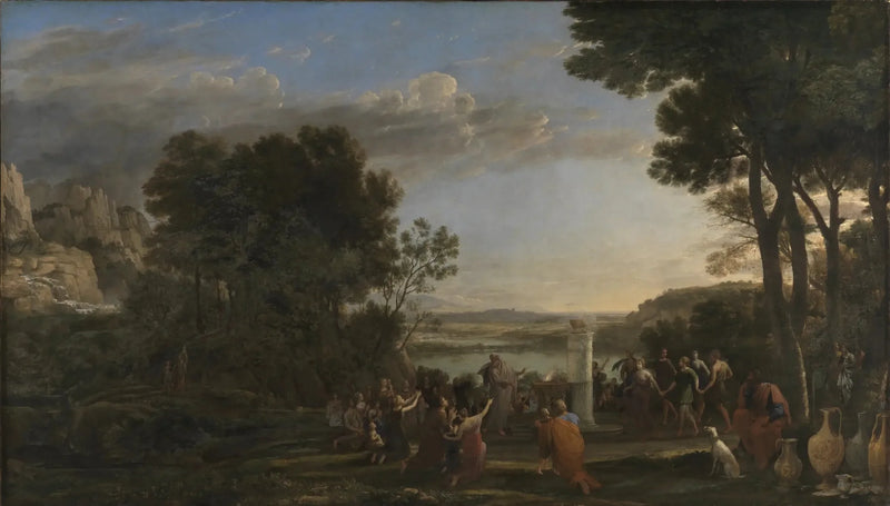Maisemakuva kultaisen vasikan palvonnan kanssa - Claude Lorrain