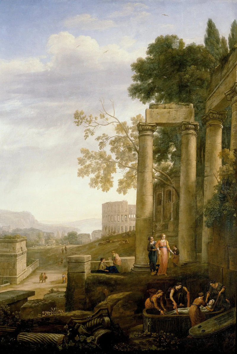 Maisemakuva Pyhän Serafian hautajaisista - Claude Lorrain