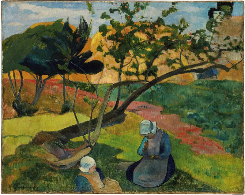 Maisema bretonilaisine naisena Kaksi - Paul Gauguin