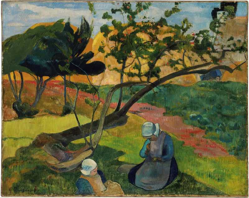 Maisema bretonilaisine naisena Kaksi - Paul Gauguin