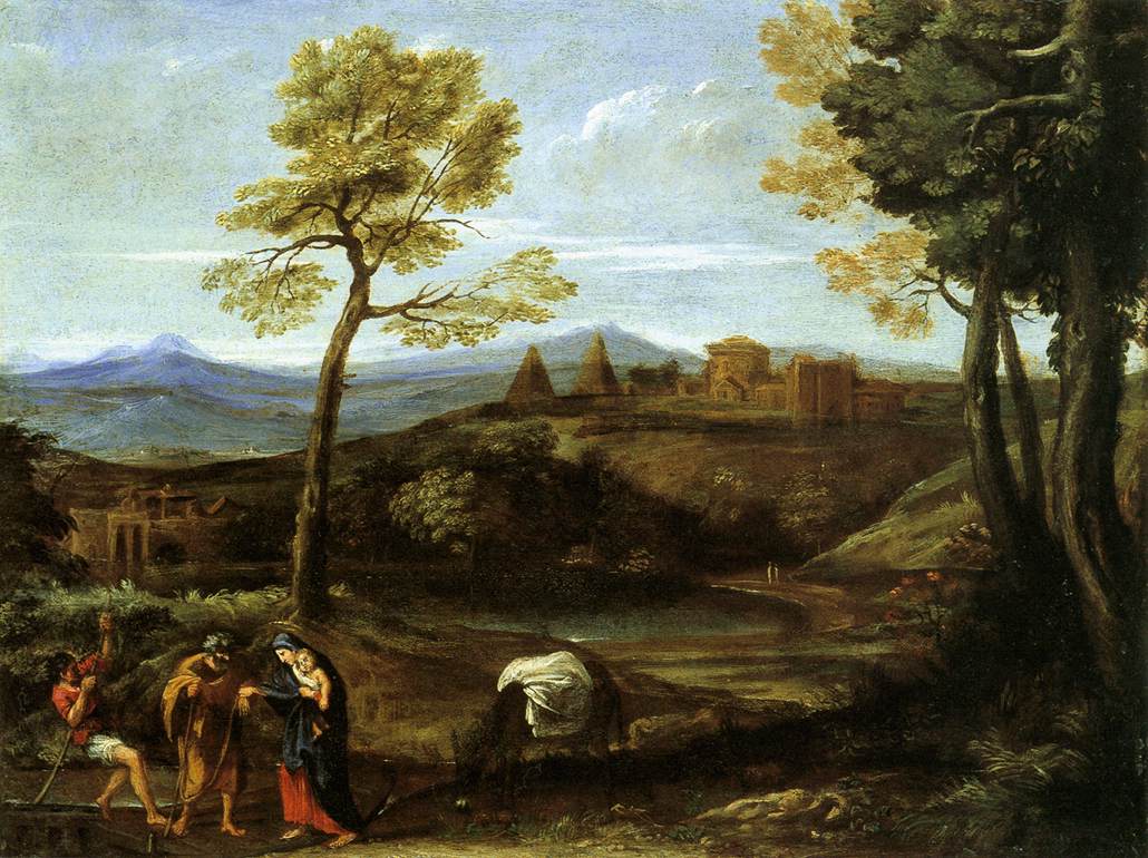 Maisemakuva Egyptin pako - Domenichino