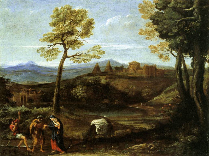 Maisemakuva Egyptin pako - Domenichino