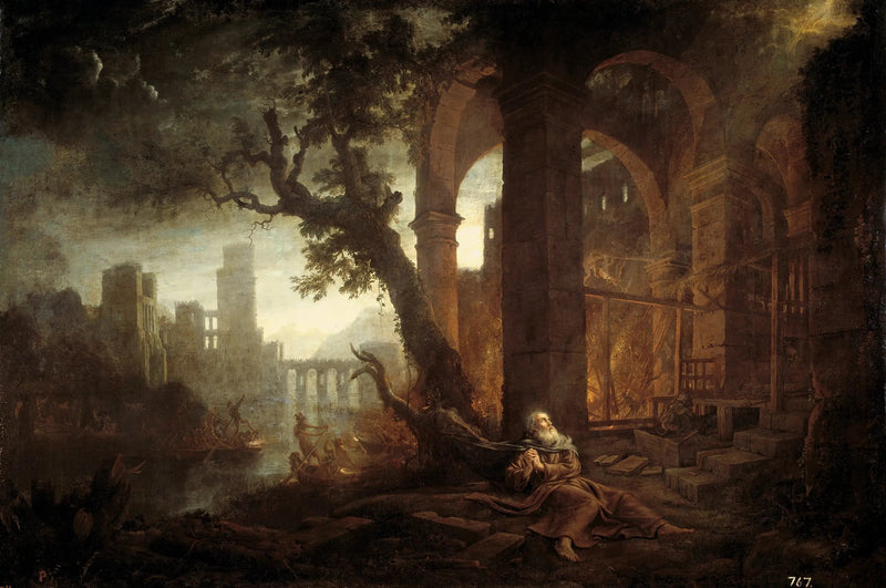 Maisema Pyhän Antoniuksen kiusauksen kanssa - Claude Lorrain