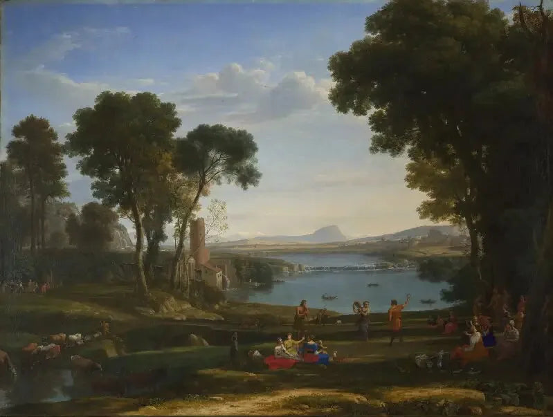 Maisemakuva Isaac ja Rebekan häistä - Claude Lorrain