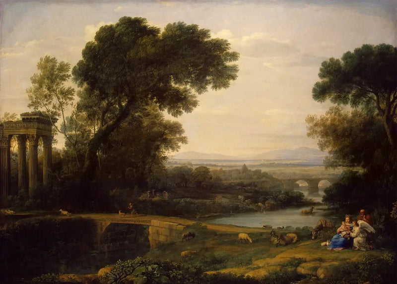 Maisema levossa Egyptin paossa - Claude Lorrain
