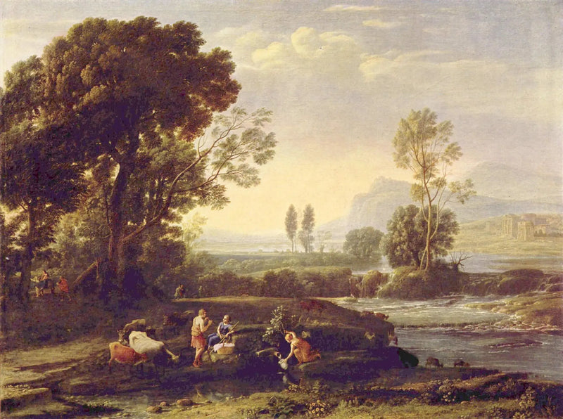 Maisema levossa Egyptin paossa - Claude Lorrain