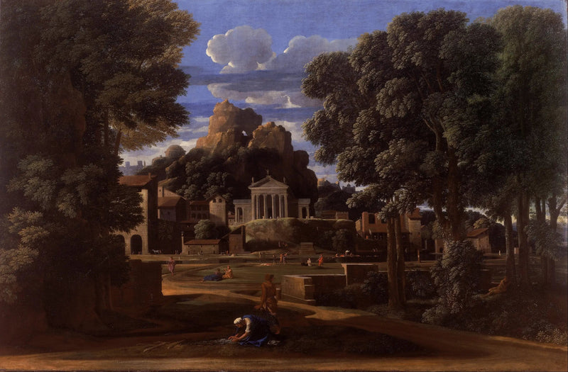 Maisema Phokionin tuhkien kanssa - Nicolas Poussin