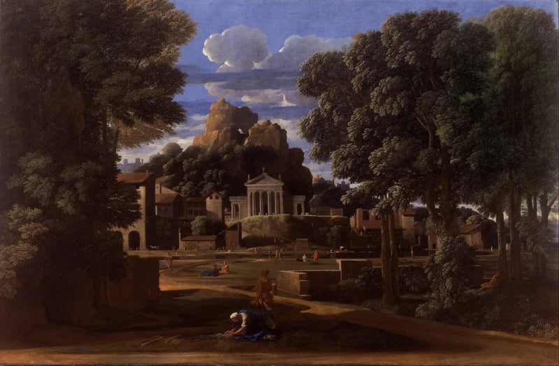 Maisema Phokionin tuhkien kanssa - Nicolas Poussin