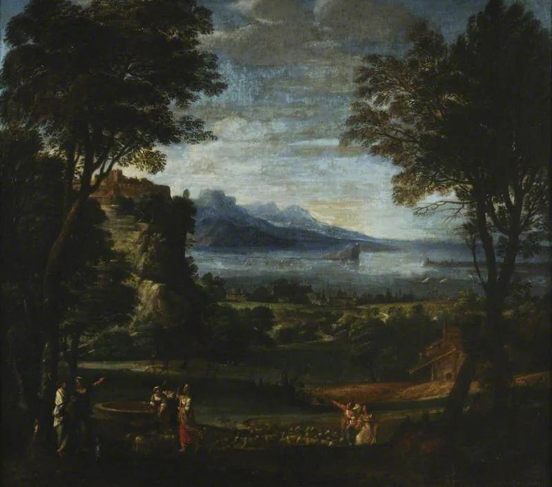 Maisema Jethrowin tyttöjen kanssa kaivolla - Domenichino