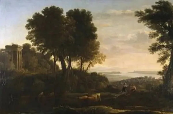 Maisema Merkuriuksella ja Battuksella - Claude Lorrain