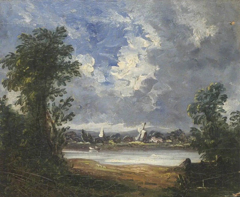 Maisemakuva tuulimyllyn kanssa - John Constable