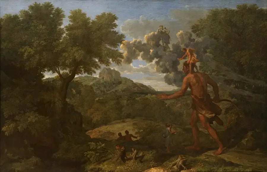 Maisema Orion sokeana etsimässä aurinkoa - Nicolas Poussin