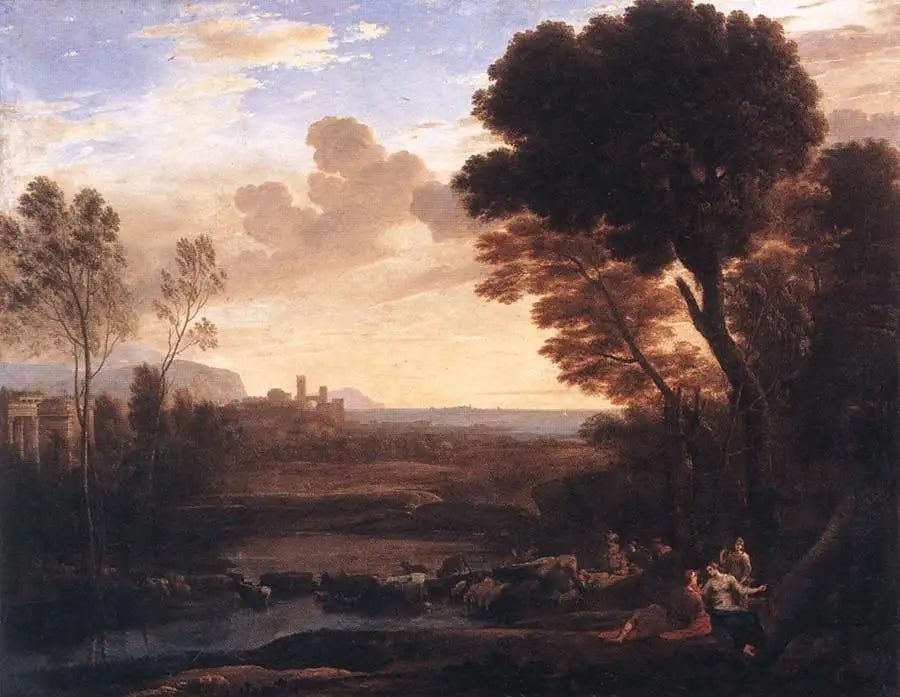 Paysage avec Pâris et Œnone - Claude Lorrain image 1 copie de tableau peinte à la main