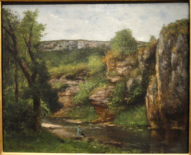Maisemakuva kalastajan kanssa - Gustave Courbet
