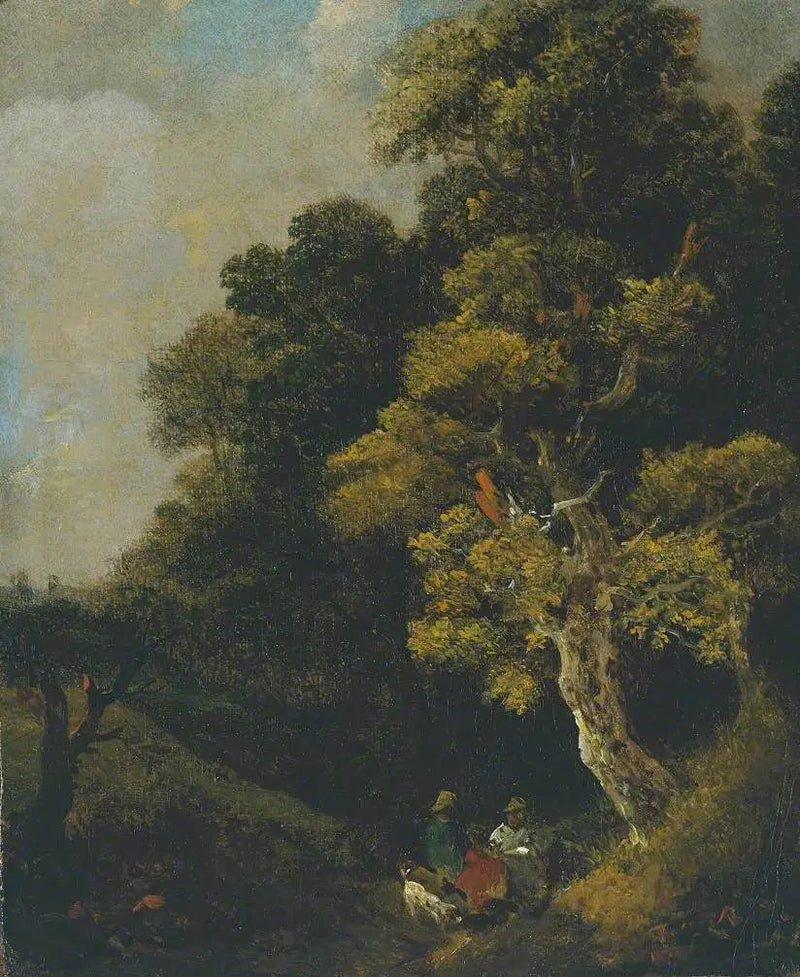 Maisema ihmishahmoilla puun alla - Thomas Gainsborough