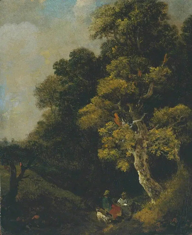 Maisema ihmishahmoilla puun alla - Thomas Gainsborough