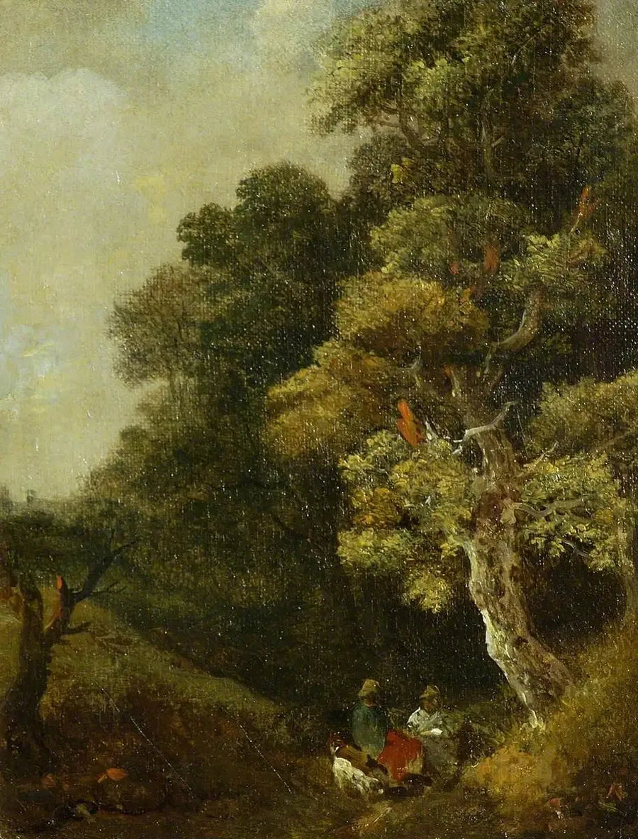 Maisema ihmishahmoilla puun alla - Thomas Gainsborough