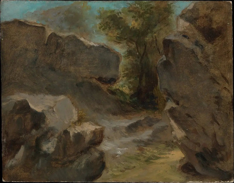 Maisema kivien kanssa, Augerville - Eugène Delacroix