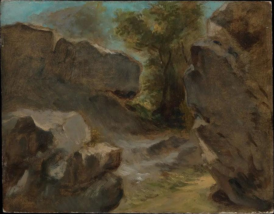Maisema kivien kanssa, Augerville - Eugène Delacroix
