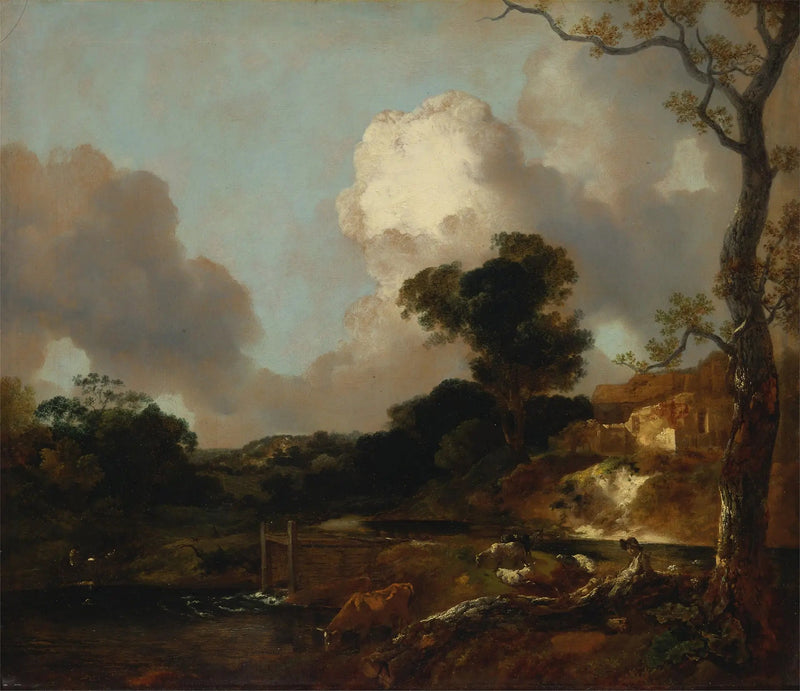 Maisemakuva joen ja padon kanssa - Thomas Gainsborough