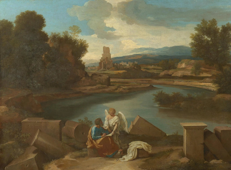Maisemakuva pyhän Matteuksen kanssa - Nicolas Poussin
