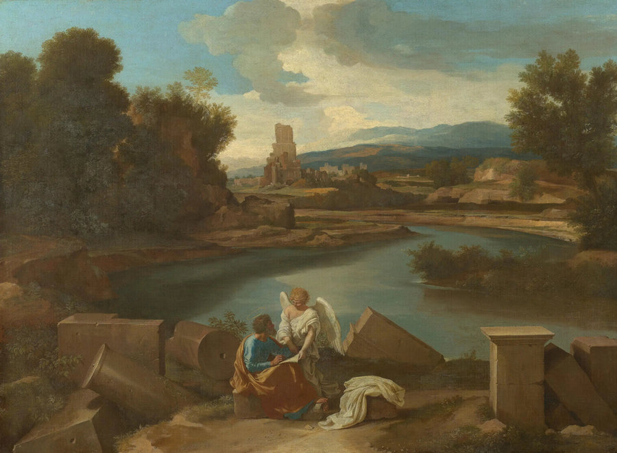 Maisemakuva pyhän Matteuksen kanssa - Nicolas Poussin