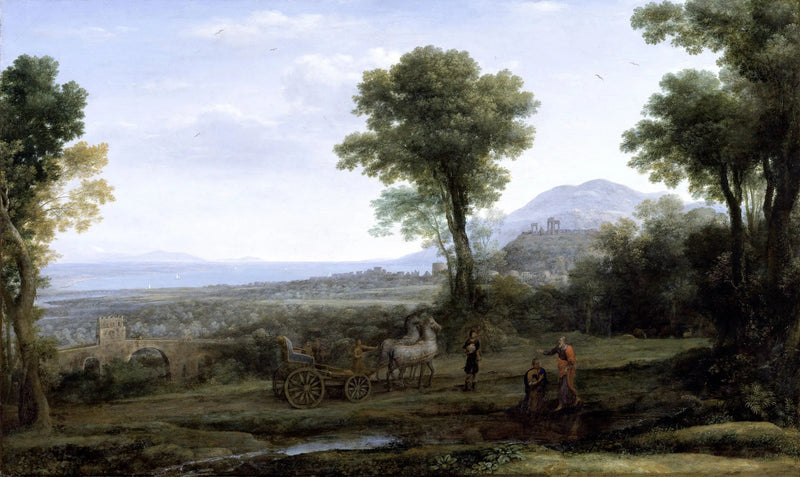 Maisemakuva, jossa Pyhä Filippos kastaa eunukkia - Claude Lorrain