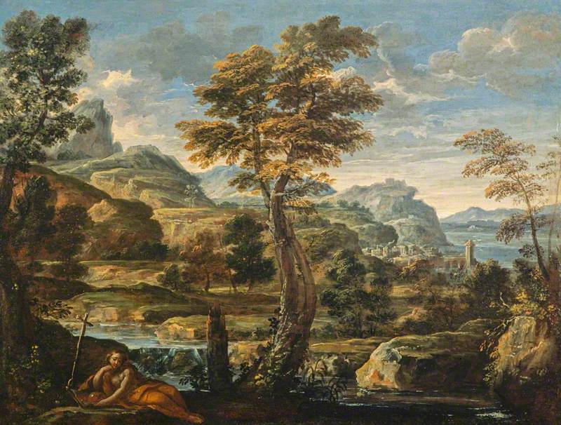 Maisema pyhän Marian Magdalenan kanssa - Pietro da Cortona