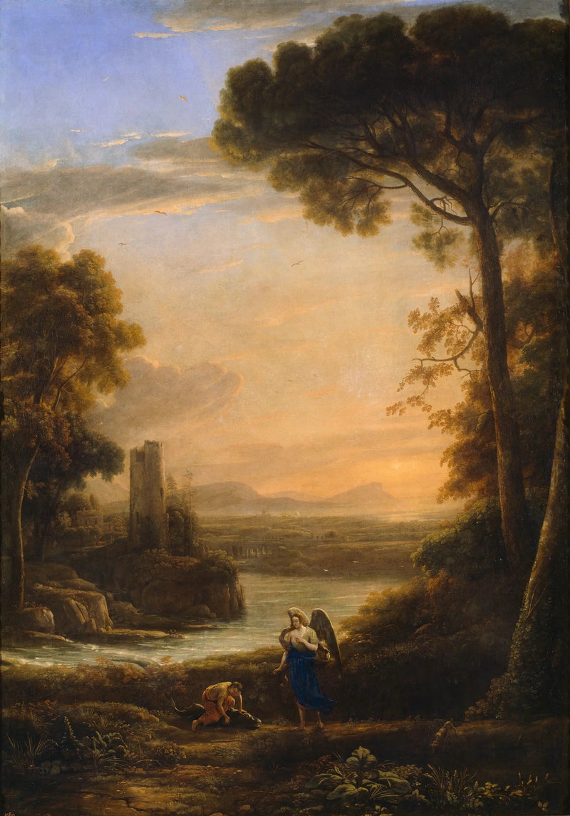 Maisema Tobien ja Raffaelin kanssa - Claude Lorrain